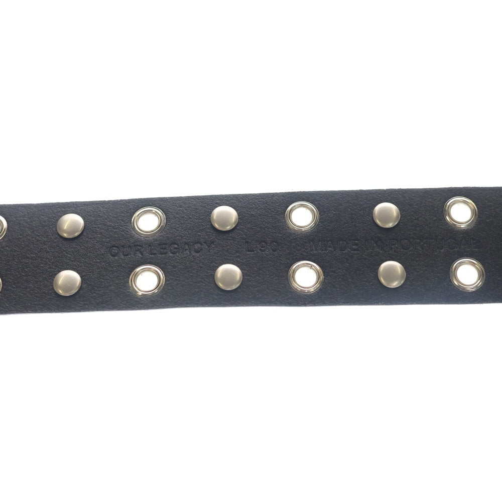 OUR LEGACY(アワーレガシー) Flecking Black Leather Belt スタッズ レザーベルト ブラック