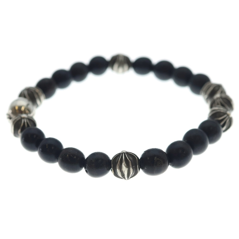 CHROME HEARTS(クロムハーツ) 8mm BEAD 8mm ビーズオニキスビーズブレスレット ブラック/シルバー