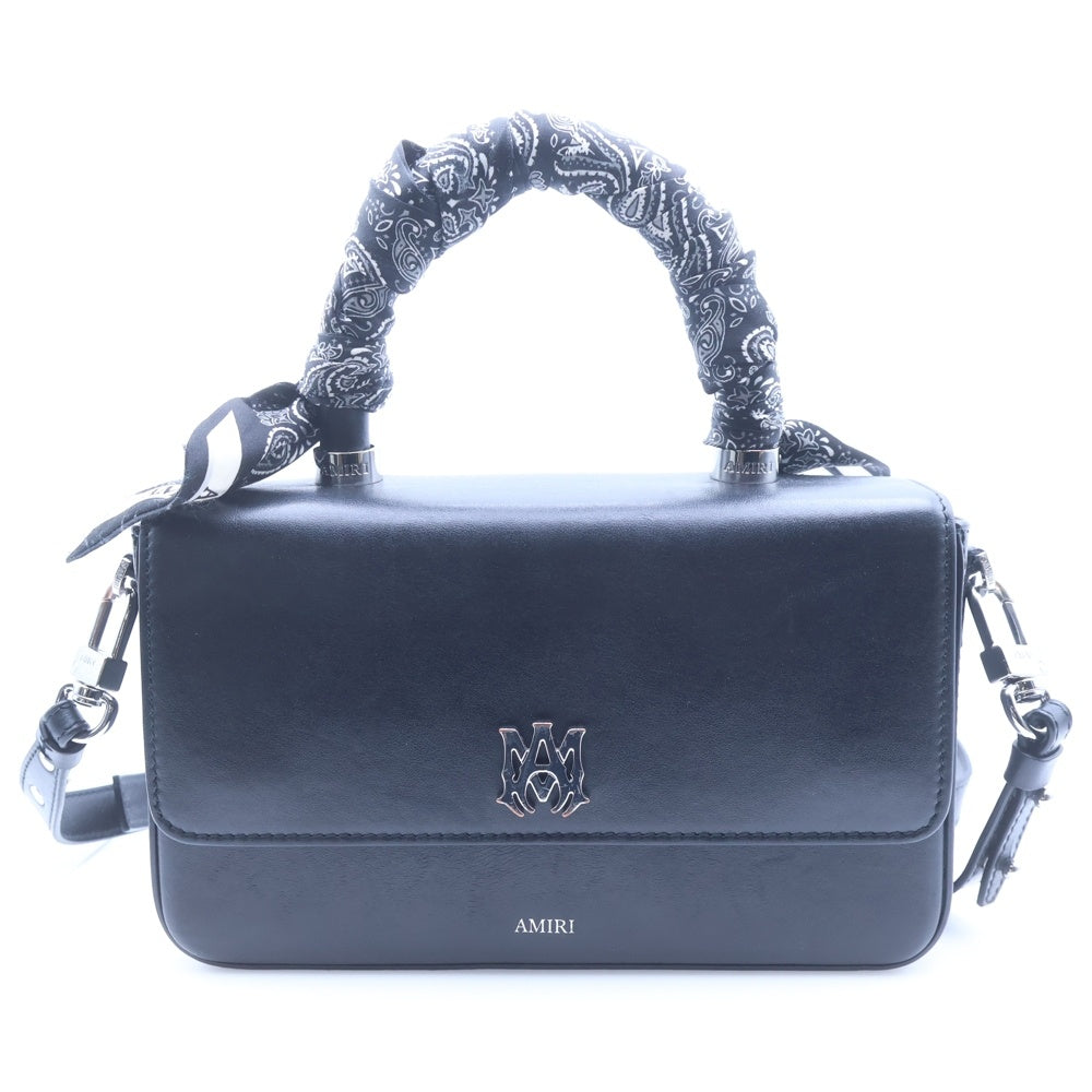 AMIRI(アミリ) ロゴメタル バンダナトリム 2WAYハンドバック ショルダーバック ブラック レディース