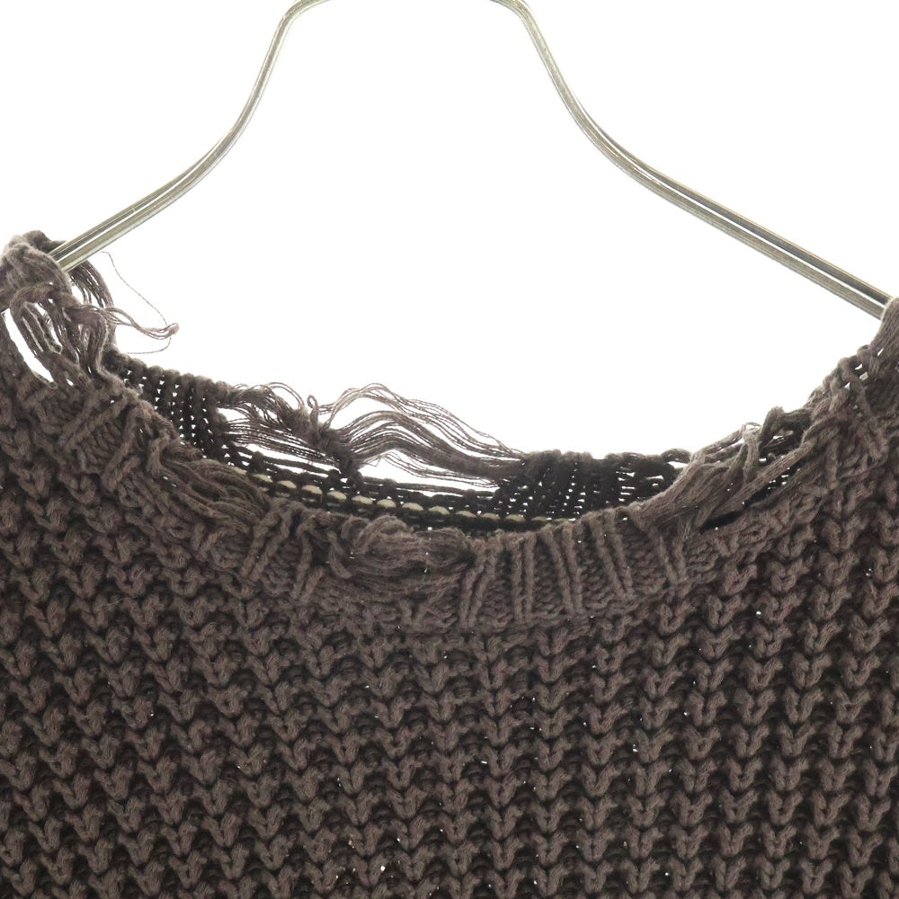 cvtvlist(カタリスト) 22AW CRASH KNIT アンダークロス クラッシュ ニット セーター ブラウン 2201100301