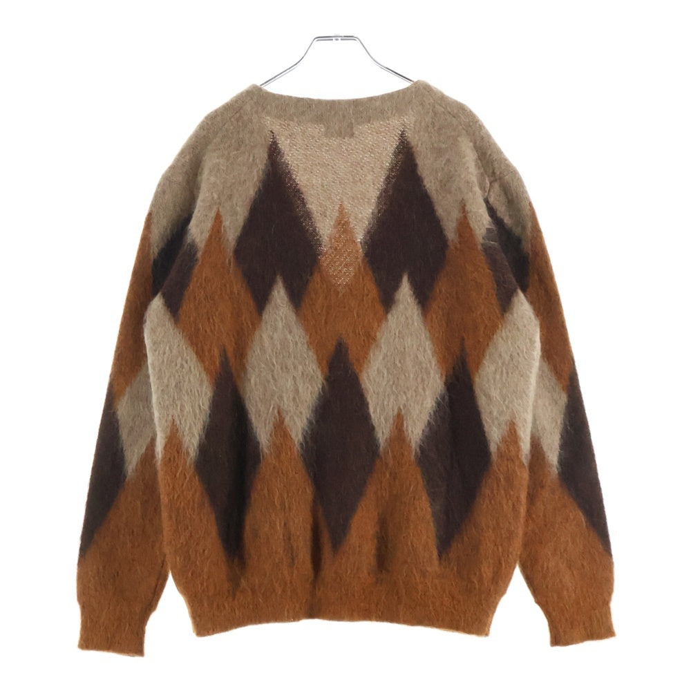 CELINE(セリーヌ) 19AW ARGYLE MOHAIR CARDIGAN アーガイル モヘア ダイヤ カーディガン ブラウン 2A584382D
