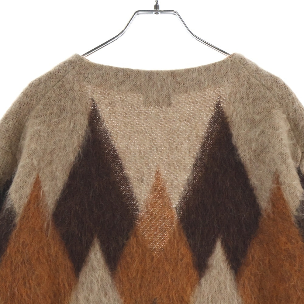 CELINE(セリーヌ) 19AW ARGYLE MOHAIR CARDIGAN アーガイル モヘア ダイヤ カーディガン ブラウン 2A584382D