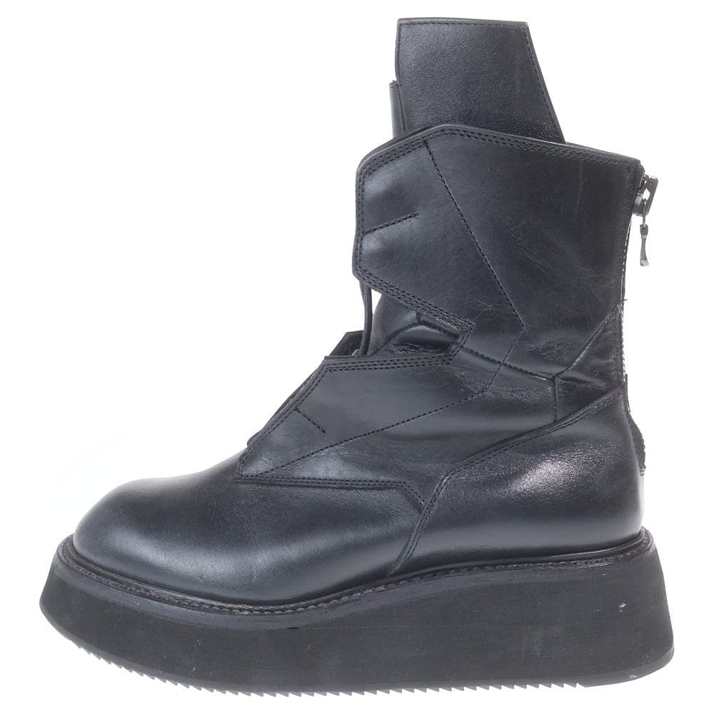 JULIUS(ユリウス) 23AW MILITARY BACK ZIP BOOTS ミリタリー バックジップブーツ ブラック 827FWM1