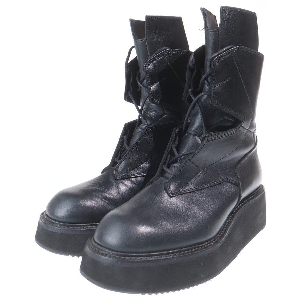 JULIUS(ユリウス) 23AW MILITARY BACK ZIP BOOTS ミリタリー バックジップブーツ ブラック 827FWM1