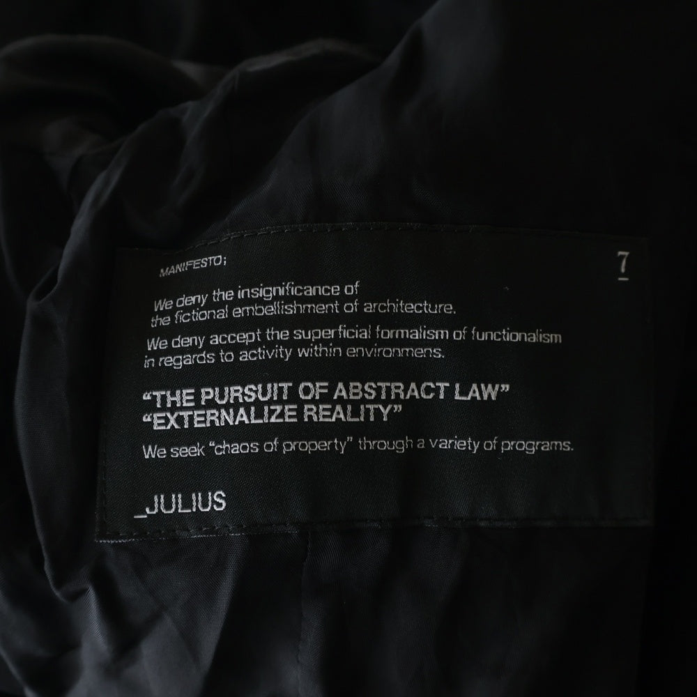 JULIUS(ユリウス) ×THE R 肩パット入り テーラードジャケット ブラック 758JAM1