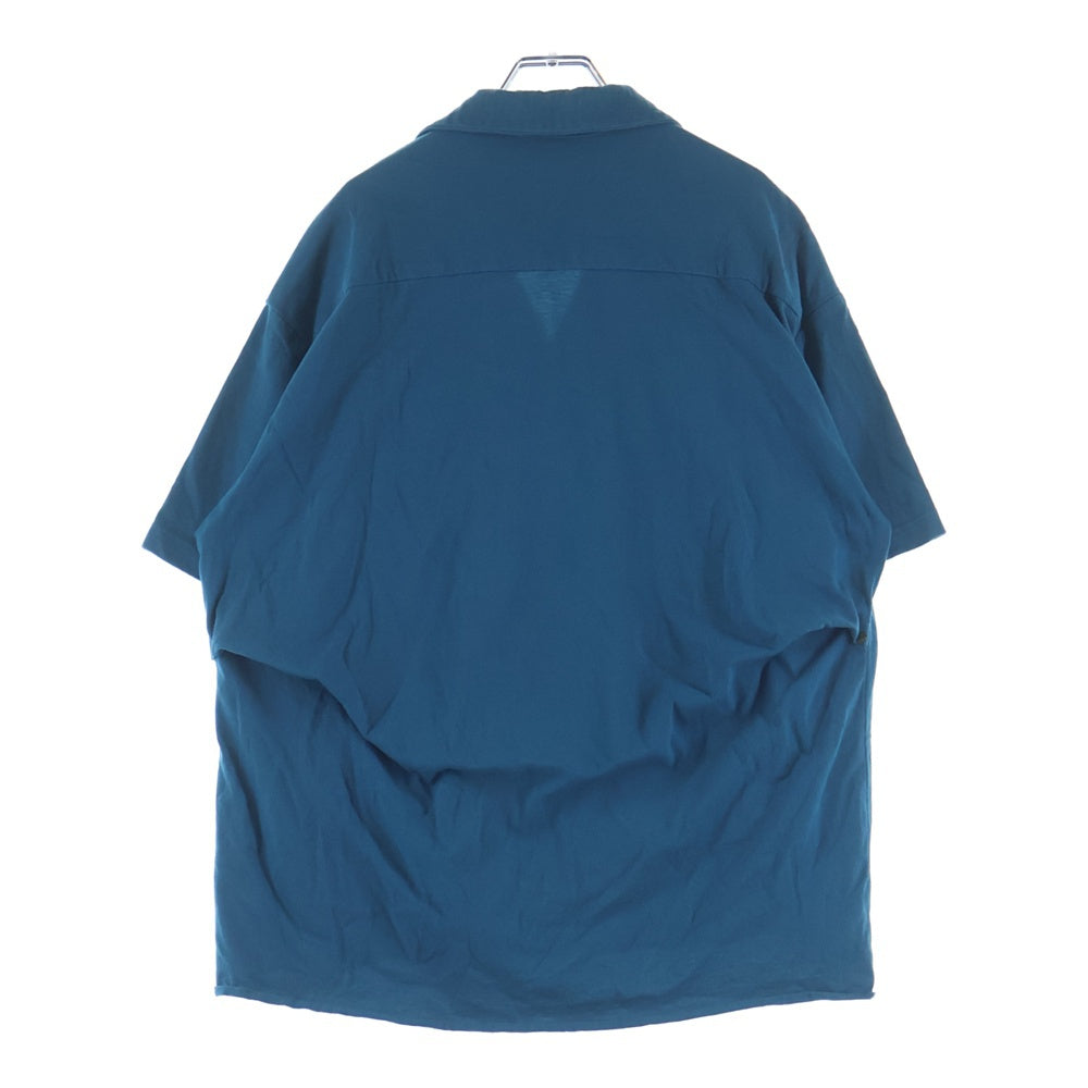 anachronorm(アナクローム) KNIT TUCK OPEN COLLAR SHIRT オープンカラーシャツ ブルー