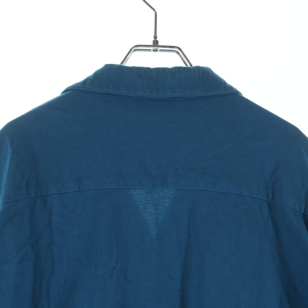 anachronorm(アナクローム) KNIT TUCK OPEN COLLAR SHIRT オープンカラーシャツ ブルー