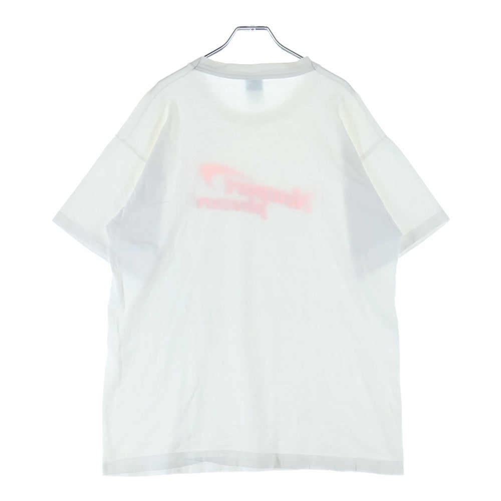 VINTAGE(ヴィンテージ) 90s NEWPORT PLEASURE オレンジ USA製 裾袖シングル クルーネックTシャツ ホワイト