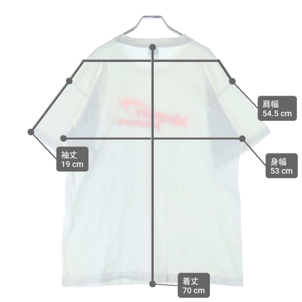 VINTAGE(ヴィンテージ) 90s NEWPORT PLEASURE オレンジ USA製 裾袖シングル クルーネックTシャツ ホワイト