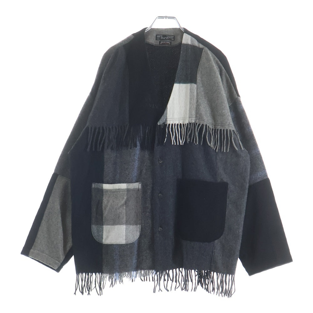NO BRAND(ノーブランド) NASNGWAM. EDGE CARDIGAN ナスングワム カシミヤマフラー リメイクカーディガン ブラック