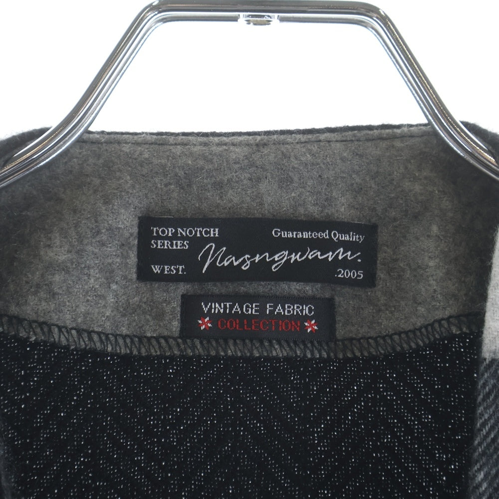 NO BRAND(ノーブランド) NASNGWAM. EDGE CARDIGAN ナスングワム カシミヤマフラー リメイクカーディガン ブラック