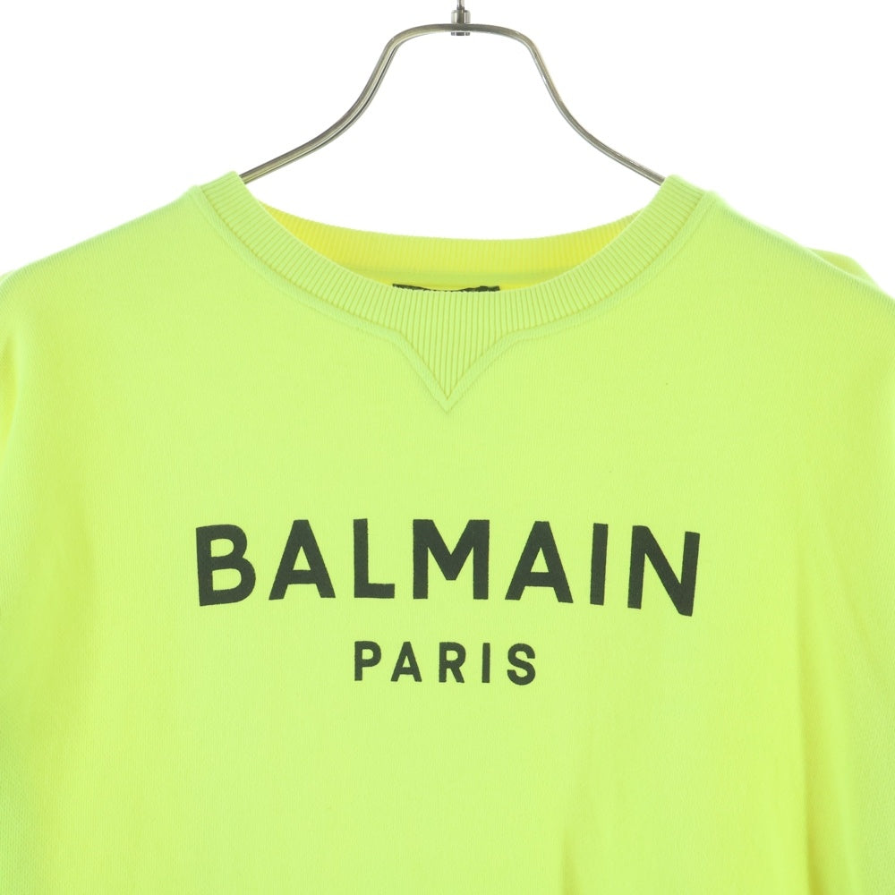 BALMAIN(バルマン) フロントロゴクルーネックスウェット トレーナー 6Q4690 Z0081 イエロー レディース