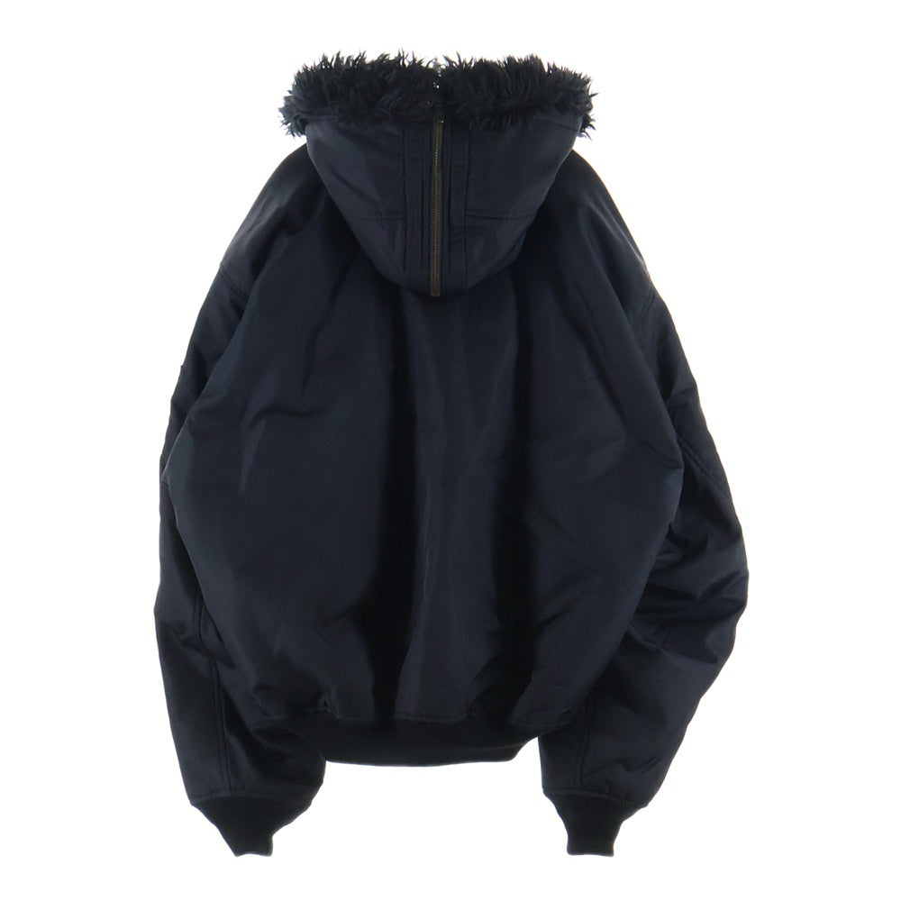 BALENCIAGA(バレンシアガ) 24AW HOODED BOMBER ボンバージャケット フードファー付き ブラック 808813 TRO53