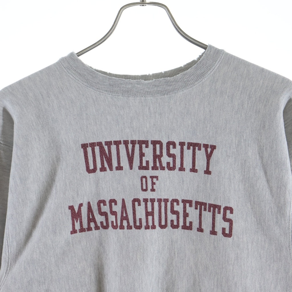 CHAMPION(チャンピオン) 90S REVERSE WEAVE UNIVERSITY OF MASSACHUSETTS マサチューセッツ大学 リバースウィーブ フロントプリント トレーナー スウェット グレー
