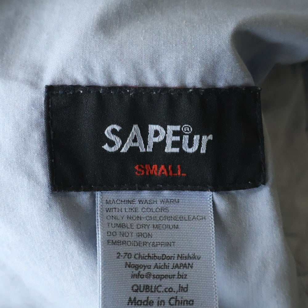 SAPEur(サプール) ロゴ刺繍 切替デザイン デニムイージーパンツ インディゴ