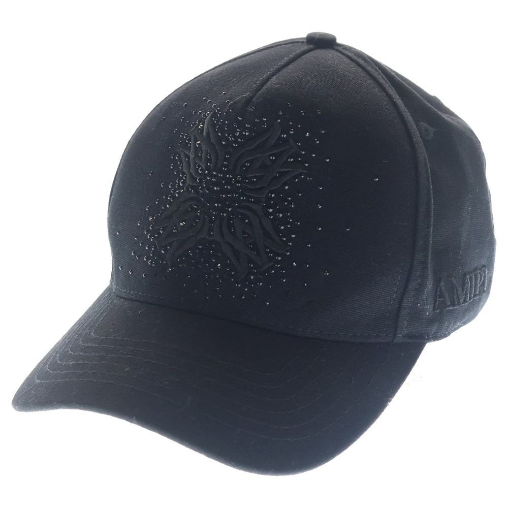 AMIRI(アミリ) MA QUAD CRYSTAL CANVAS HAT クリスタルキャンバスキャップ 帽子 ブラックSRAMHACP1054SMRBC00