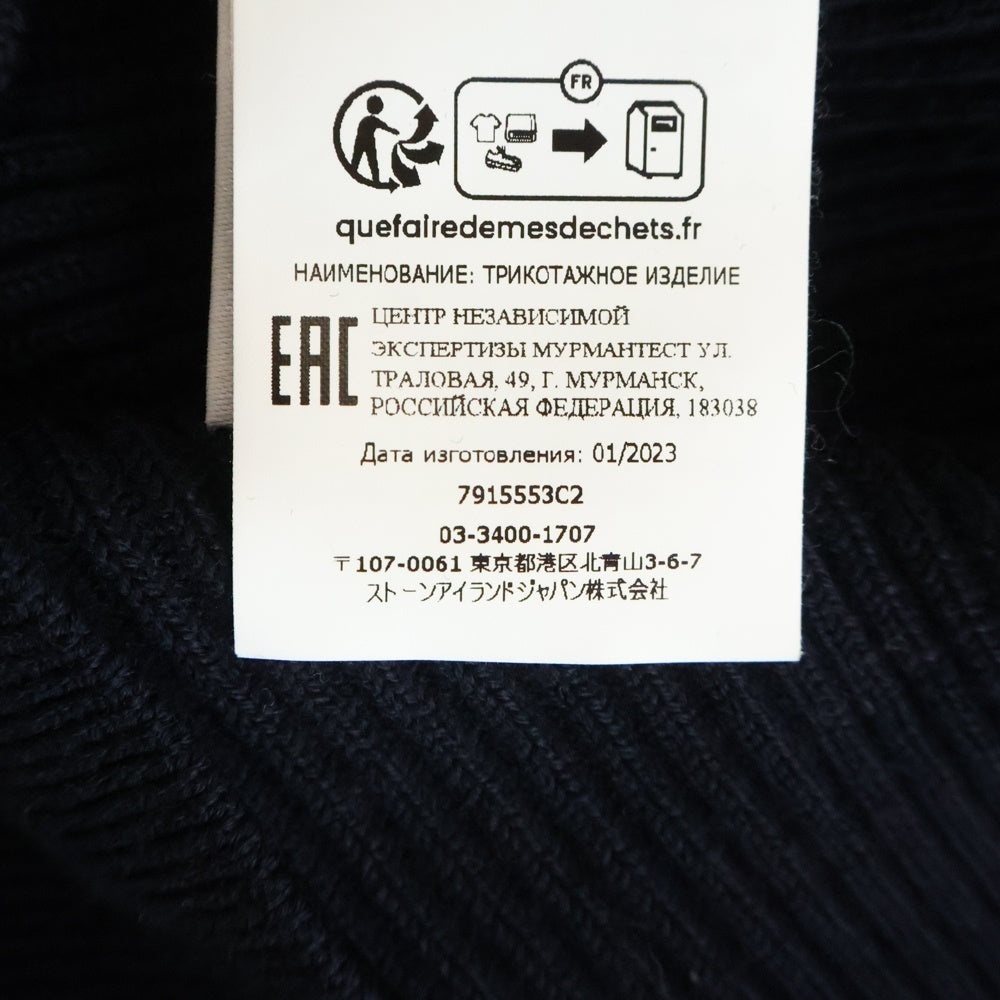 STONE ISLAND(ストーンアイランド) 袖ロゴパッチ クルーンネックニット セーター ネイビー 7915553C2
