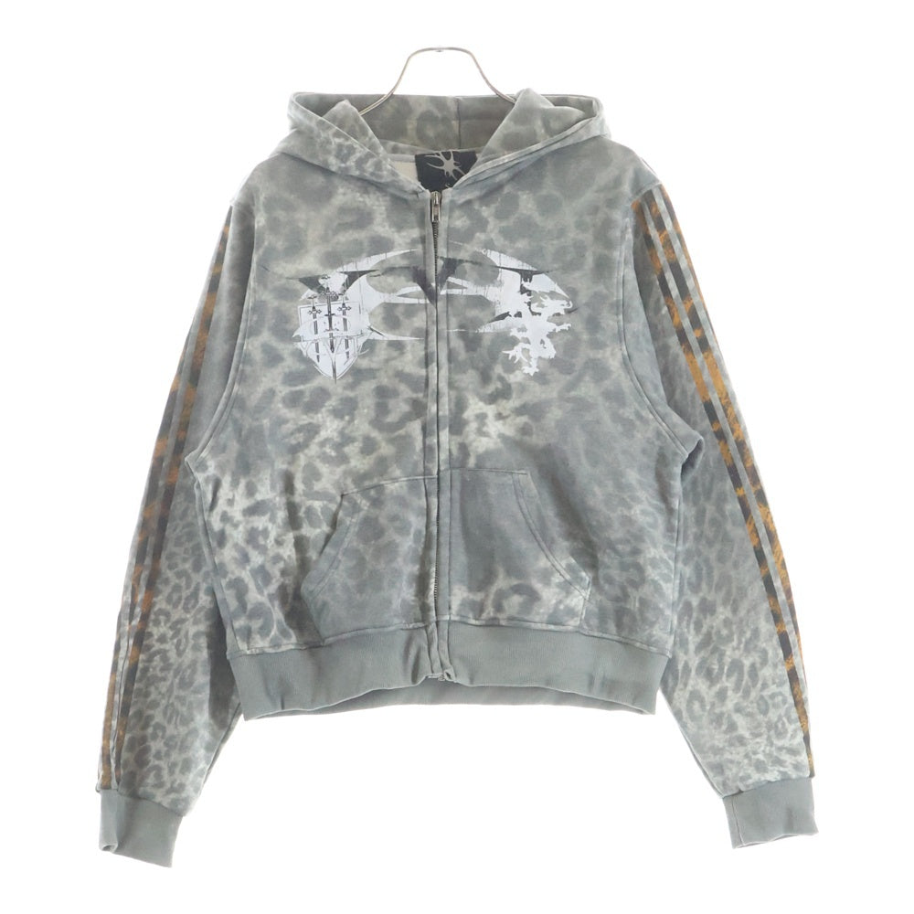 NO BRAND(ノーブランド) COZY WORLDWIDE レオパード柄 スウェット セットアップ グレー