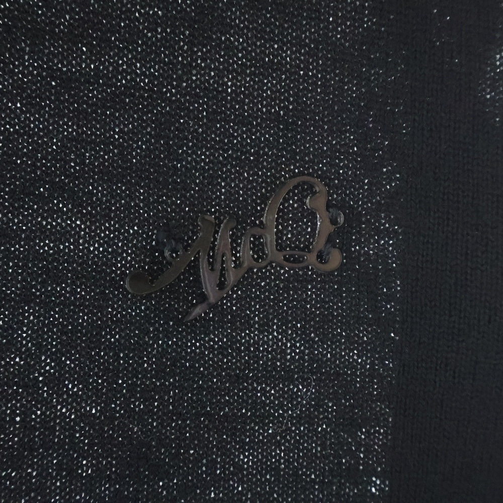 Alexander McQueen(アレキサンダーマックイーン) ロゴパッチ Vネックセーター ニット ブラック KRQN-HA-1008