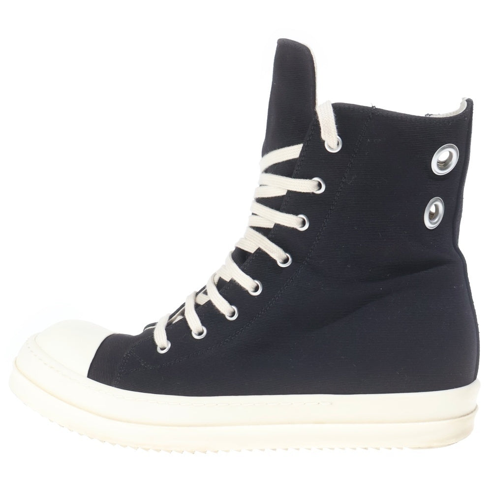 Rick Owens DRKSHDW(リックオウエンス ダークシャドウ) 24AW スニーカーズ サイドジップキャンバスハイカットスニーカー DU02D2800 DOES1 ブラック