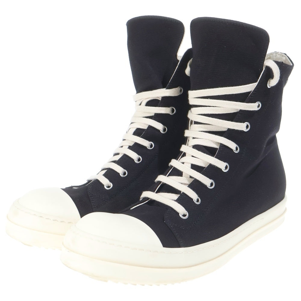 Rick Owens DRKSHDW(リックオウエンス ダークシャドウ) 24AW スニーカーズ サイドジップキャンバスハイカットスニーカー DU02D2800 DOES1 ブラック