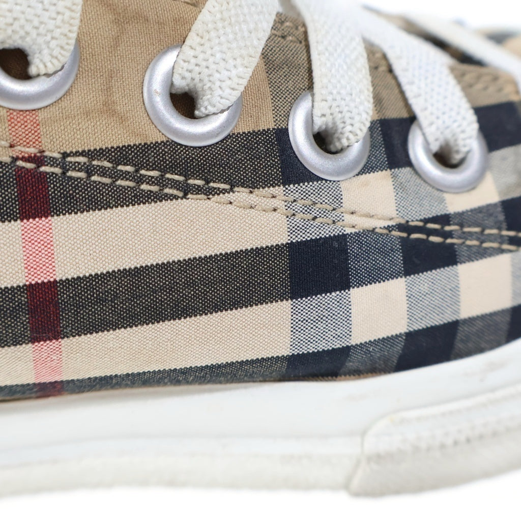 BURBERRY(バーバリー) ロゴプリント ノバチェック ローカットスニーカー ベージュ 8024149