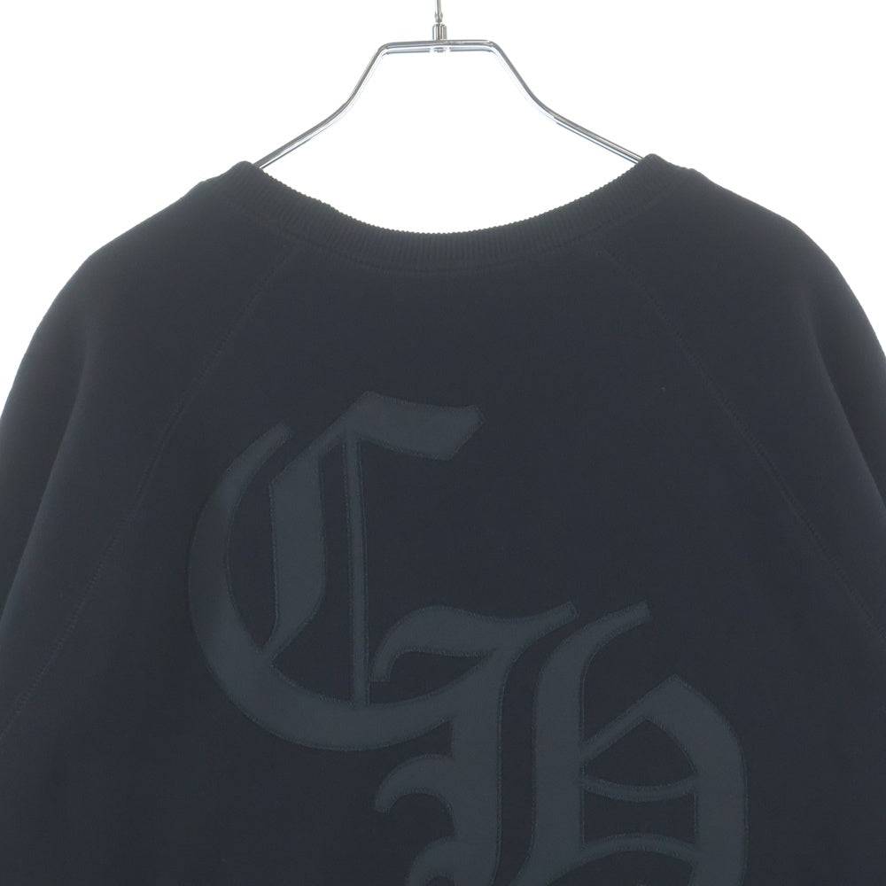 CHROME HEARTS(クロムハーツ) 25SS Y NOT Cemetery Cross Applique Embroidery Sweatshirt ワイノット セメタリークロス アップリケ刺繍 スウェットトレーナー ブラック