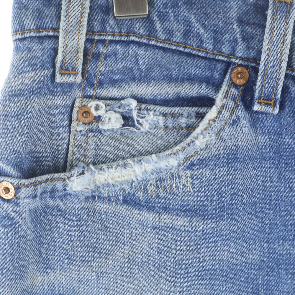 greatLand(グレイトランド) POLLYMAN DENIM ポリーマンデニム ダメージ加工 パッチデザインデニムパンツ インディゴ