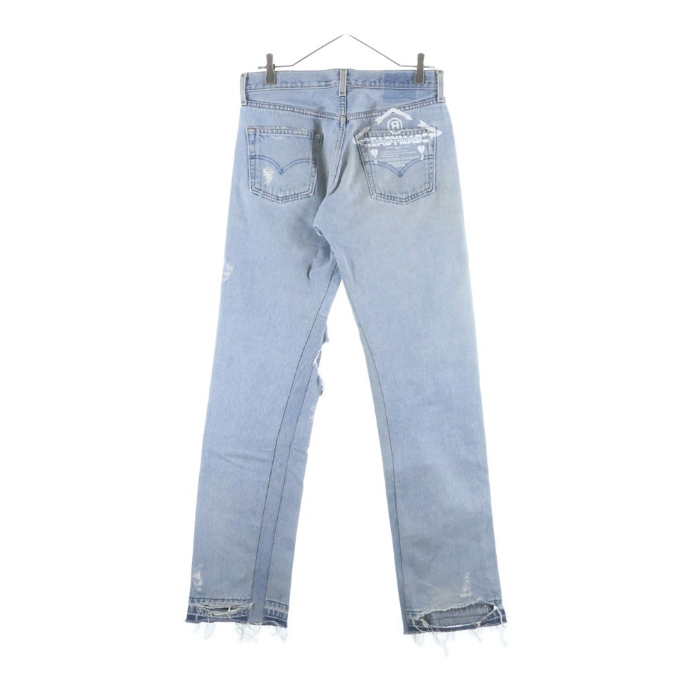 READY MADE(レディメイド) 22SS ダメージ加工 リメイク加工ストレートロングデニムパンツ インディゴ RE-CO-BL-00-00-191
