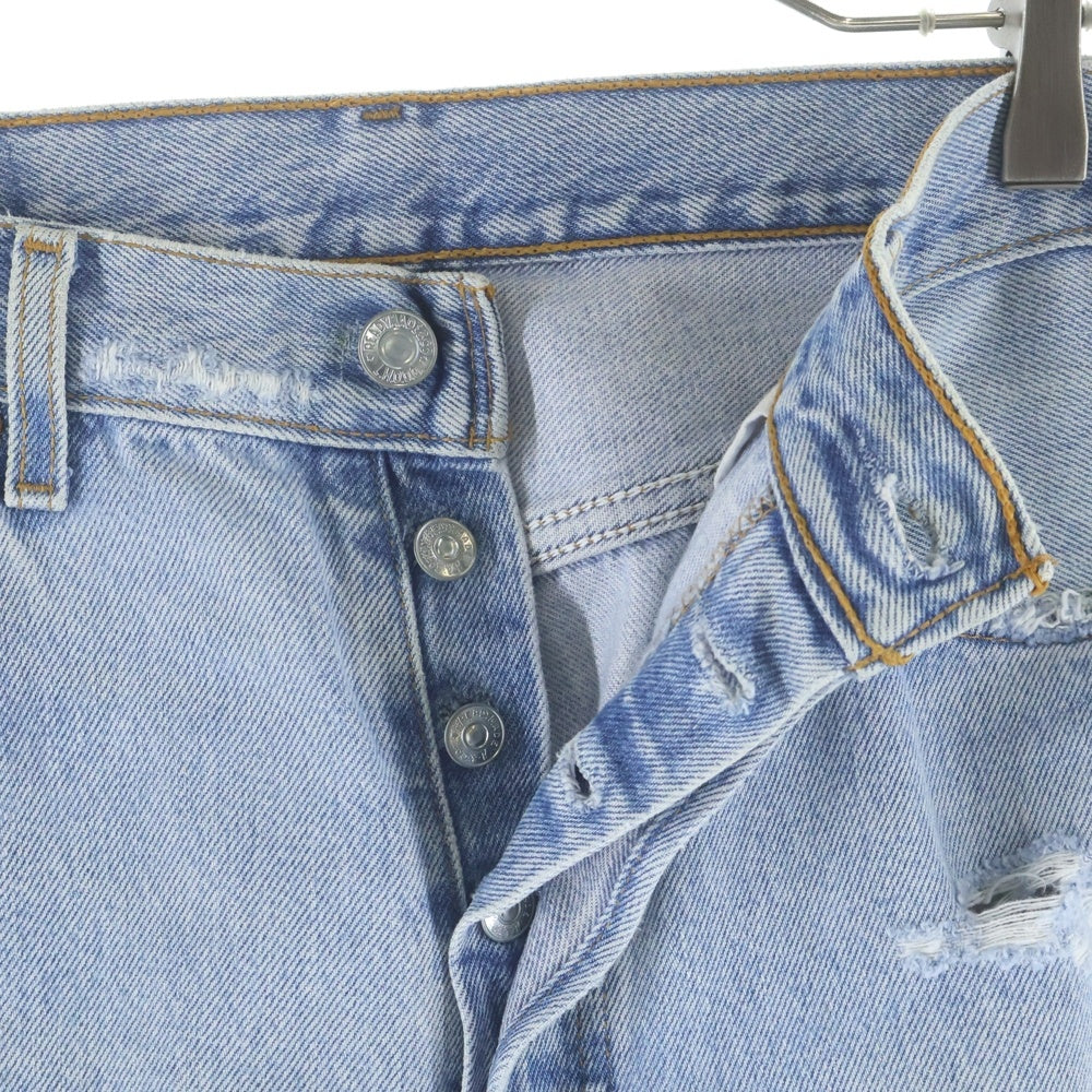 READY MADE(レディメイド) 22SS ダメージ加工 リメイク加工ストレートロングデニムパンツ インディゴ RE-CO-BL-00-00-191