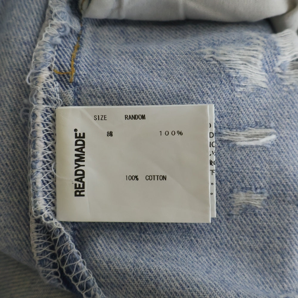 READY MADE(レディメイド) 22SS ダメージ加工 リメイク加工ストレートロングデニムパンツ インディゴ RE-CO-BL-00-00-191