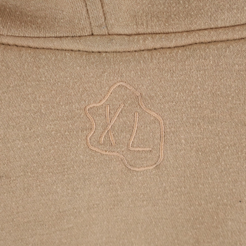 NO BRAND(ノーブランド) Thirteen Studios サーティーンスタジオ リバーシブル フロントロゴ刺繍プルオーバーパーカー ベージュ