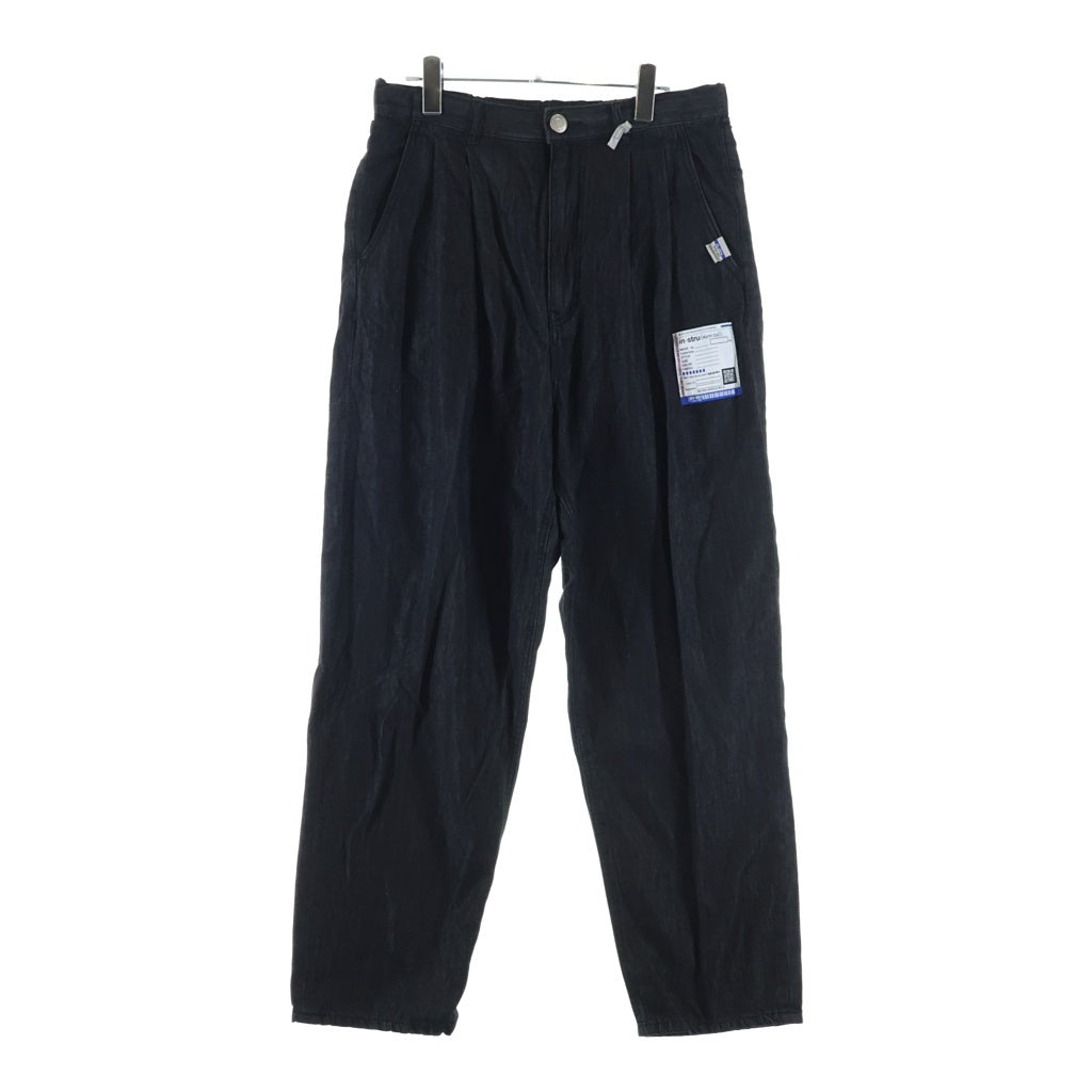 MAISON MIHARAYASUHIRO(メゾンミハラヤスヒロ) COTTON TENCEL DENIM TAPERED PANTS コットンテンセルデニムテーパードパンツ ブラック I12PT005