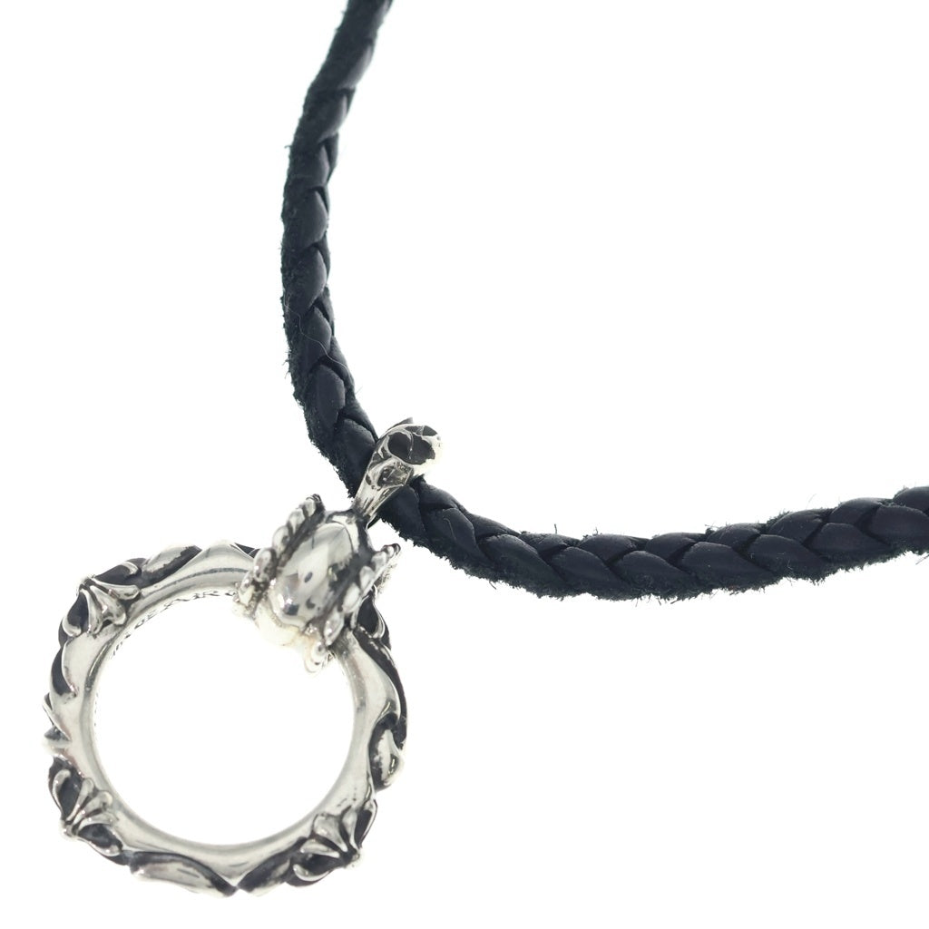 CHROME HEARTS(クロムハーツ) EWLP SBTBAND アイウェアループ SBTバンドレザーブレイドネックレス ブラック/シルバー