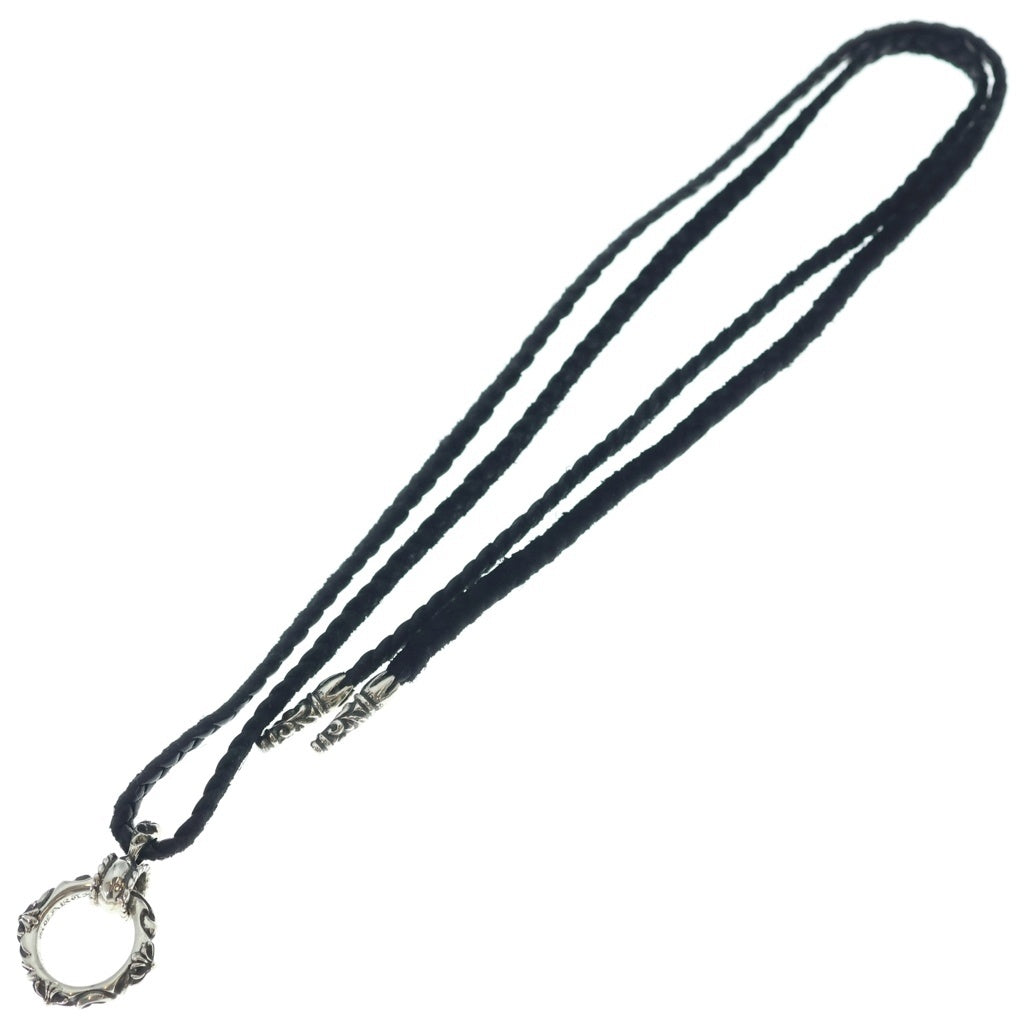 CHROME HEARTS(クロムハーツ) EWLP SBTBAND アイウェアループ SBTバンドレザーブレイドネックレス ブラック/シルバー