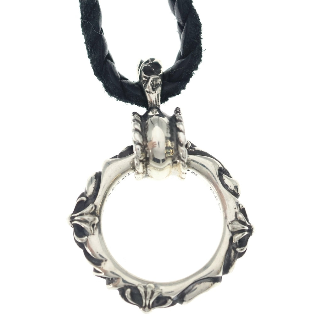 CHROME HEARTS(クロムハーツ) EWLP SBTBAND アイウェアループ SBTバンドレザーブレイドネックレス ブラック/シルバー