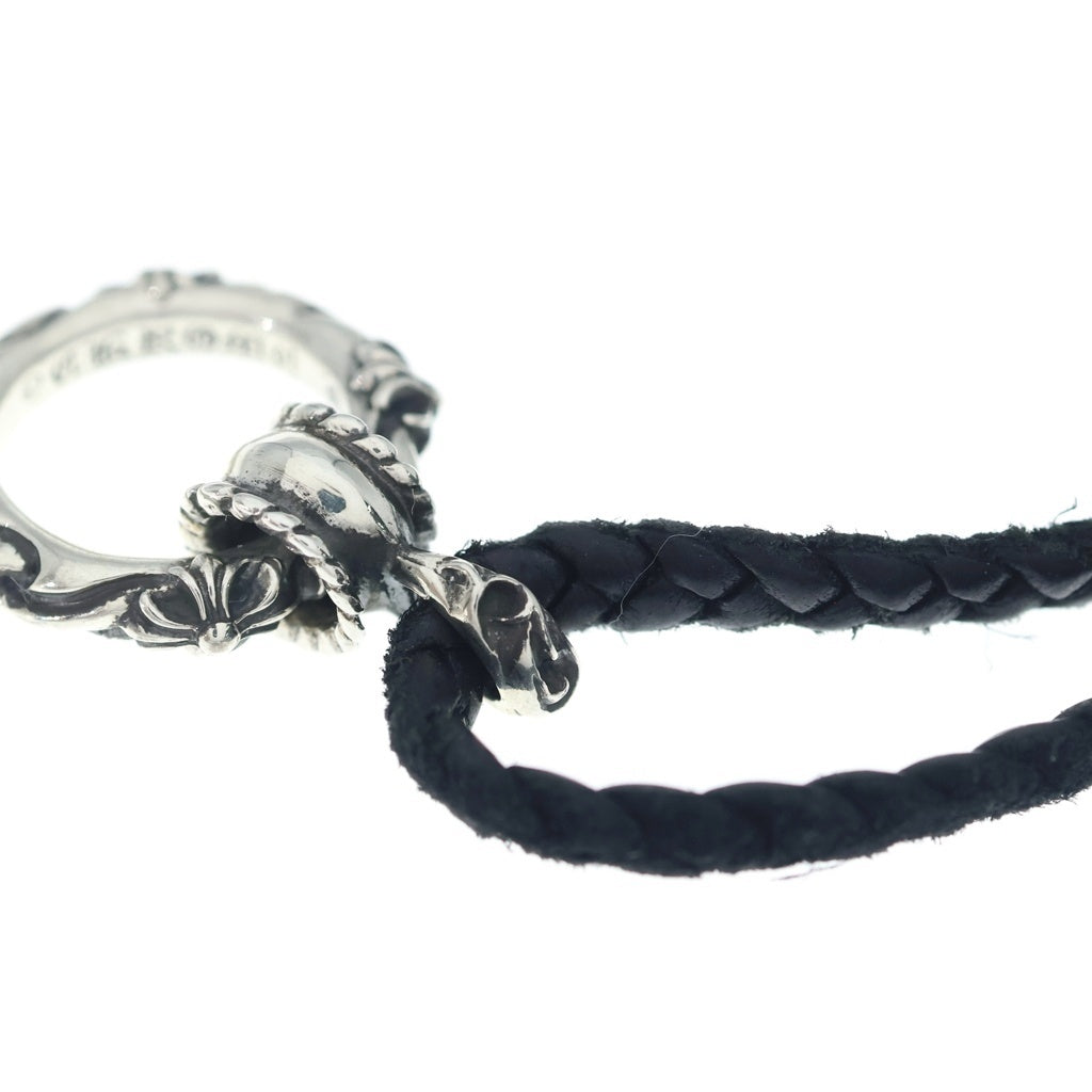 CHROME HEARTS(クロムハーツ) EWLP SBTBAND アイウェアループ SBTバンドレザーブレイドネックレス ブラック/シルバー
