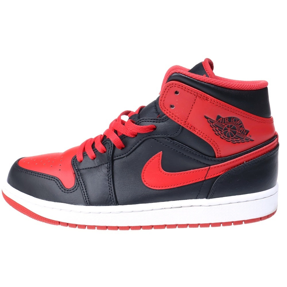 NIKE(ナイキ) AIR JORDAN 1 MID BRED TOE DQ8426-060 エアジョーダン 1 ブレッド トゥ レザーミッドカットスニーカー シューズ ブラック/レッド US10/28.0cm
