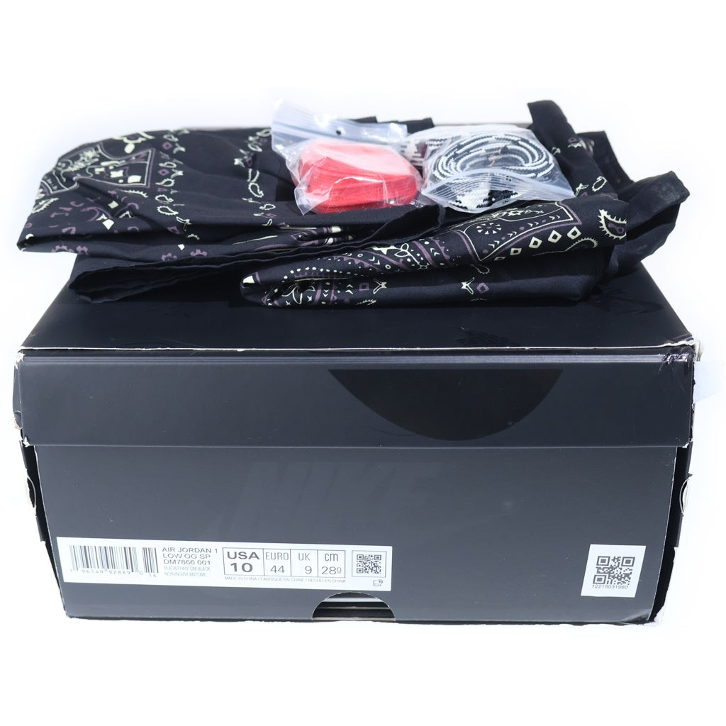 NIKE(ナイキ) ×TRAVIS SCOTT AIR JORDAN 1 LOW OG SP BLACK PHANTOM DM7866-001 エアジョーダン1 ブラックファントム ローカットスニーカー ブラック US10/28.0cm