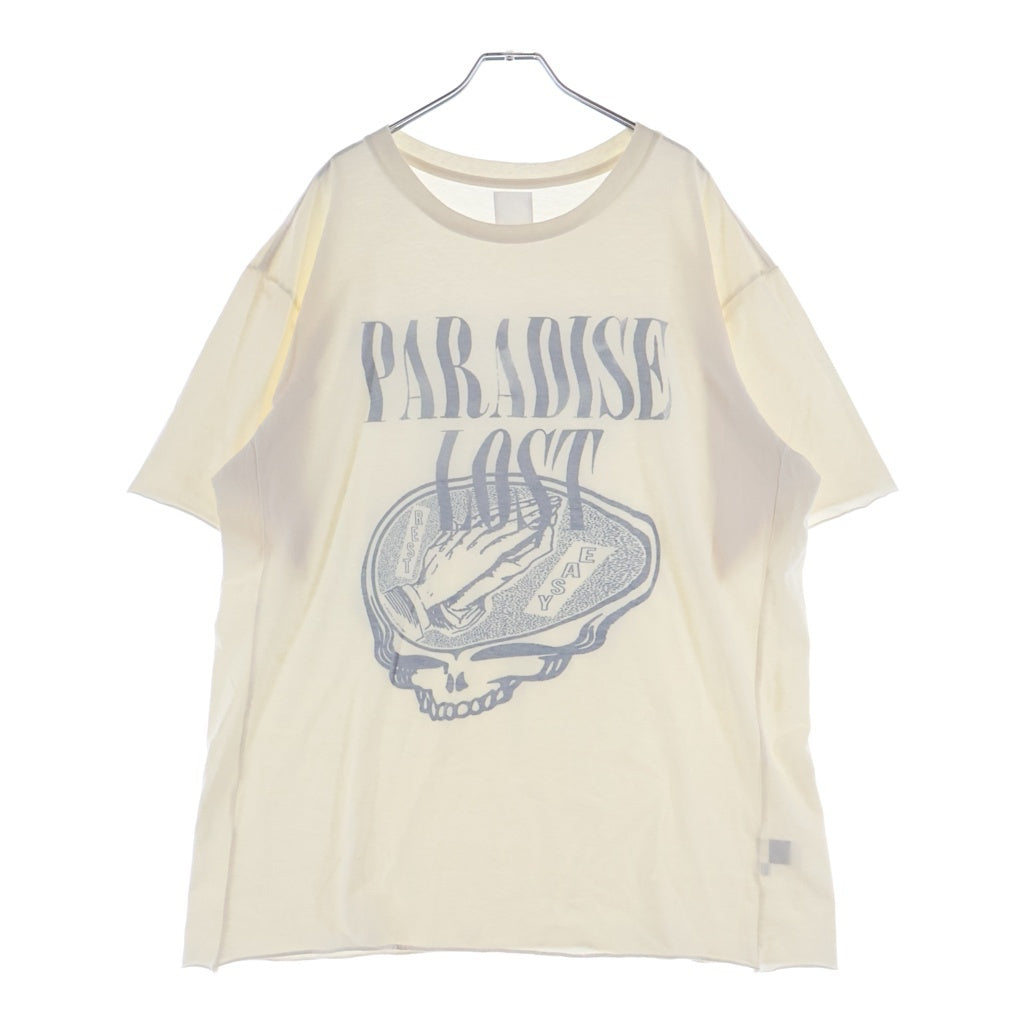 ALCHEMIST(アルケミスト) フロントプリント ヴィンテージ加工 半袖クルーネックTシャツ ホワイト