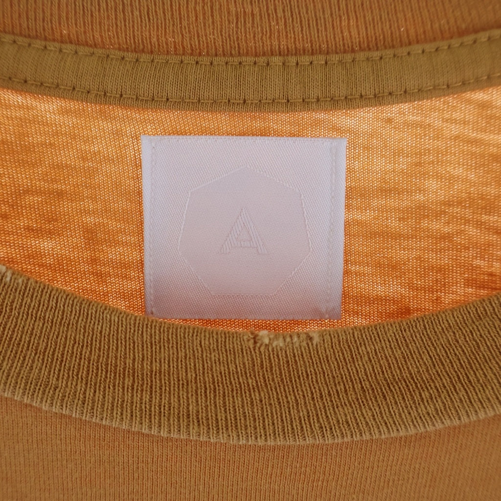 ALCHEMIST(アルケミスト) フロントプリント ヴィンテージ加工 半袖クルーネックTシャツ オレンジ