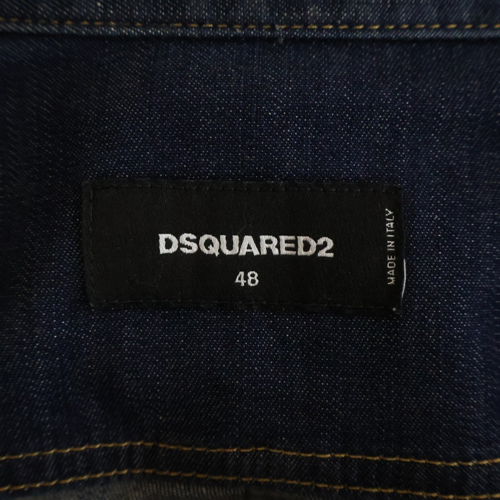 DSQUARED2(ディースクエアード) マルチポケットデニム長袖シャツ インディゴ S74DM0351
