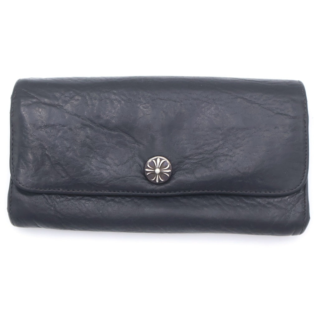 CHROME HEARTS(クロムハーツ) JUDY CROSS BALL ジュディ クロス ボール ボタン レザーウォレット 長財布 ブラック レディース