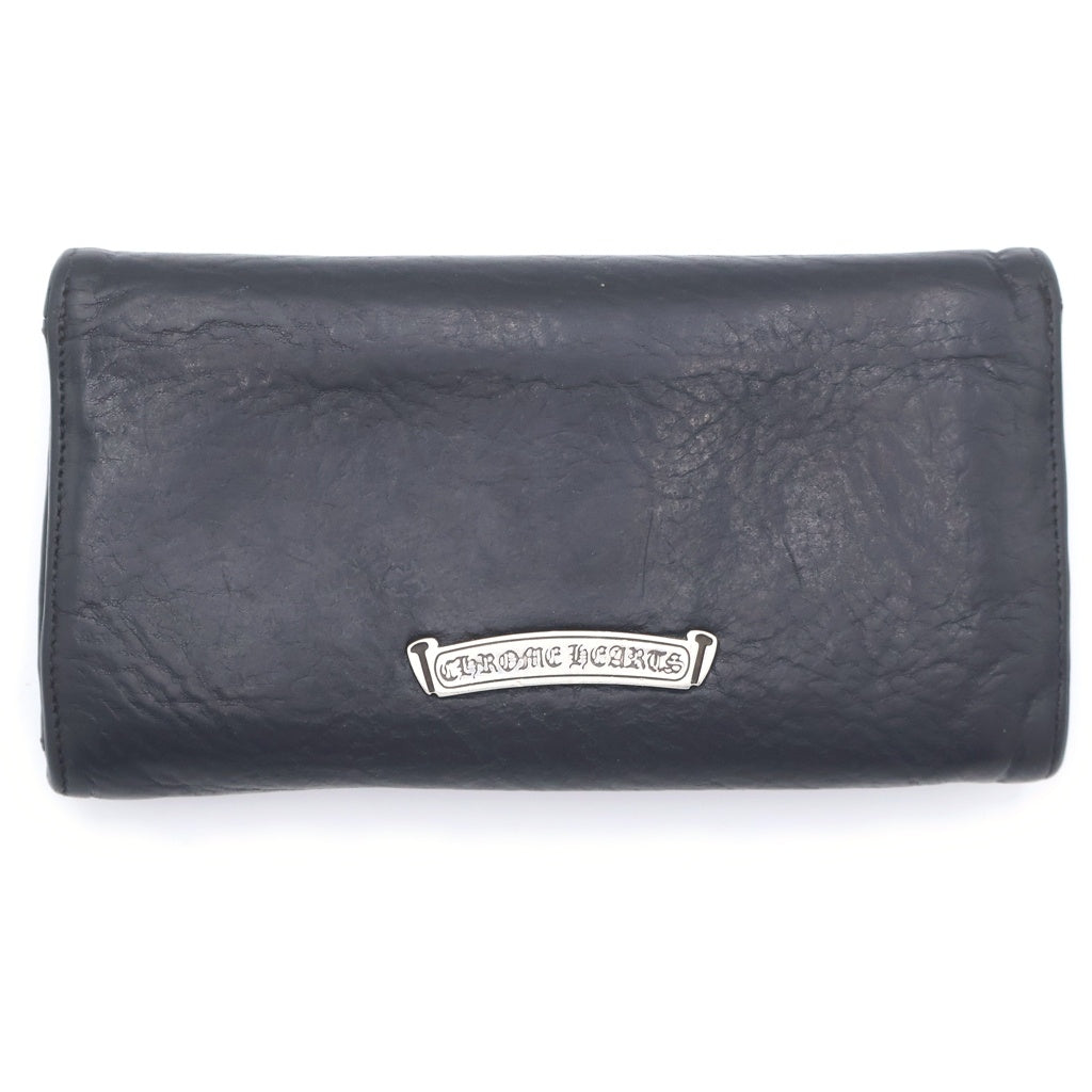 CHROME HEARTS(クロムハーツ) JUDY CROSS BALL ジュディ クロス ボール ボタン レザーウォレット 長財布 ブラック レディース