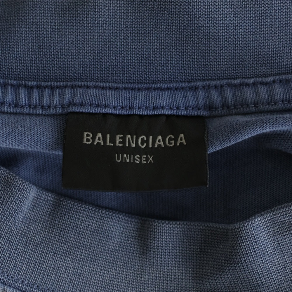 BALENCIAGA(バレンシアガ) 23AW BE KIND ビー カインド ダメージ加工 半袖Tシャツ ブルー 764235 TPVD5