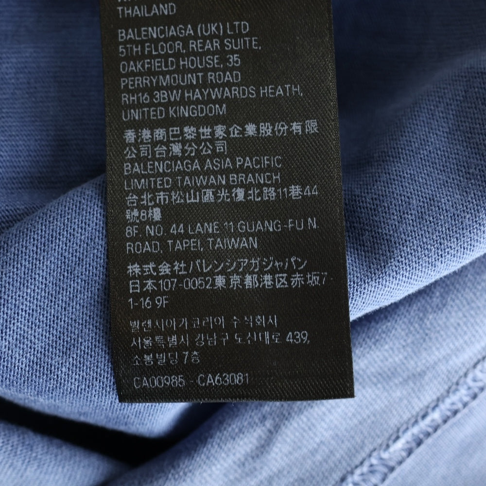BALENCIAGA(バレンシアガ) 23AW BE KIND ビー カインド ダメージ加工 半袖Tシャツ ブルー 764235 TPVD5