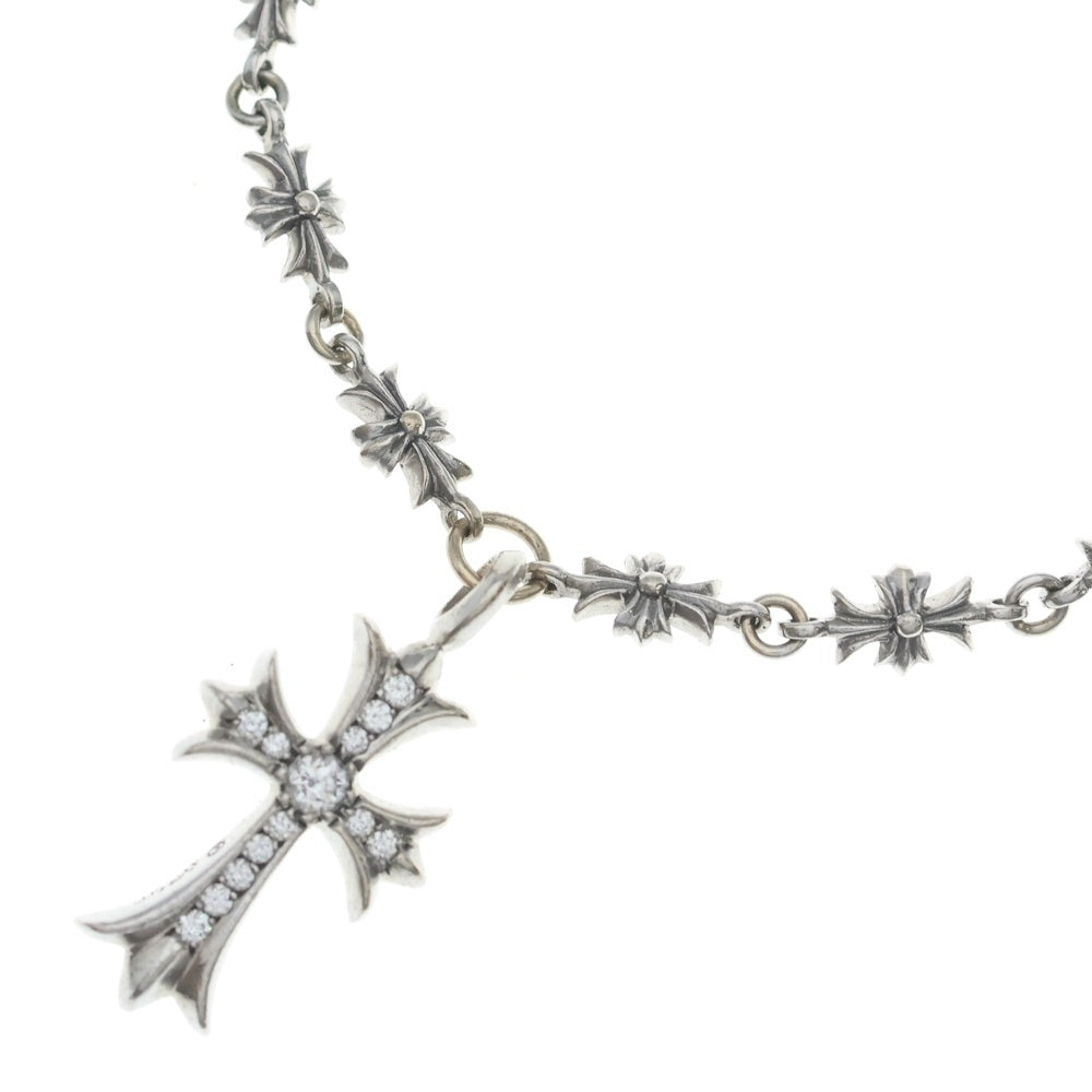 CHROME HEARTS(クロムハーツ) 18KWG TNY E 18CRS F P/DIA タイニーEファットクロス PAVEダイヤ ネックレス ホワイトゴールド