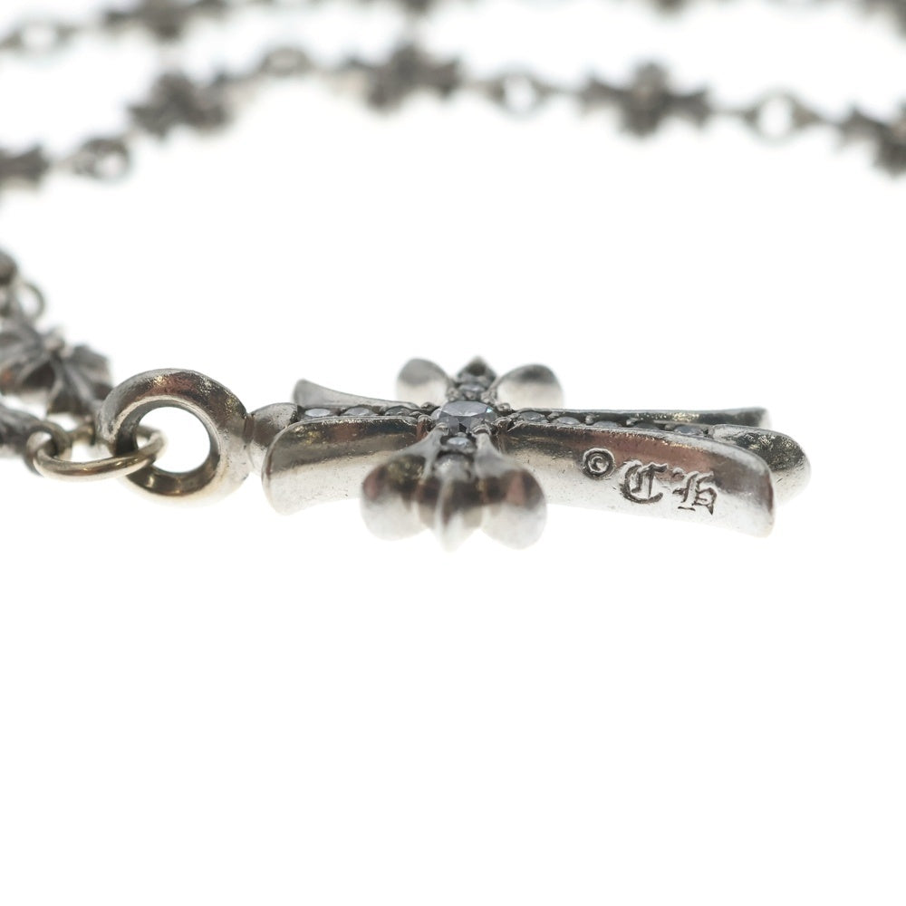CHROME HEARTS(クロムハーツ) 18KWG TNY E 18CRS F P/DIA タイニーEファットクロス PAVEダイヤ ネックレス ホワイトゴールド