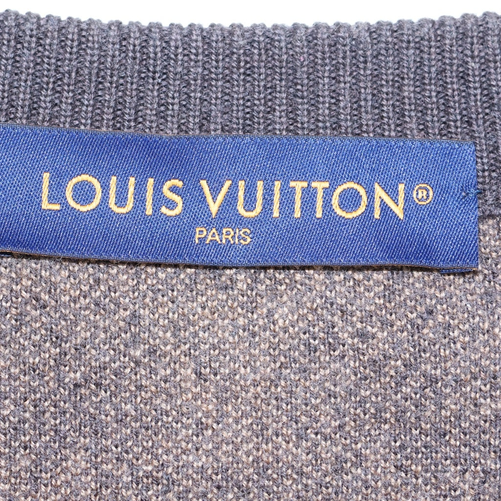 LOUIS VUITTON(ルイヴィトン) 23AW MONOGRAM KNIT RM232 ZLL HPN95W モノグラム総柄 クルーネックニットセーター ブラウン