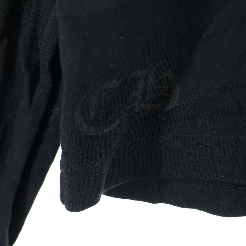 CHROME HEARTS(クロムハーツ) グラデーションロゴプリント ハリウッド限定 袖フローラル ホースシュー 長袖Tシャツカットソー ブラック